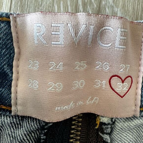 Revice Denim Two Tone Shorts Zipper Detail Made in USA LA Raw Hem Cut Off SZ 32 - Picture 12 of 16